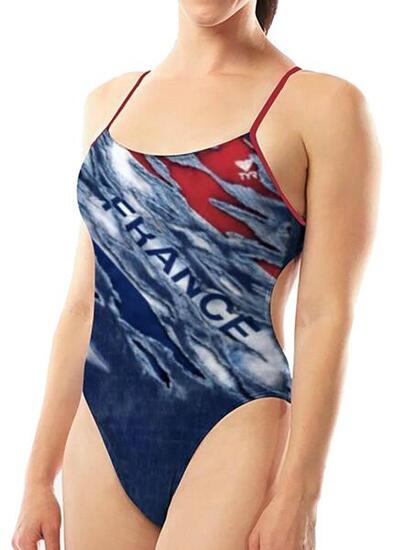 TYR DuraFast Cut Outfit Badpak - Rood/Wit/Blauw - Maat 26