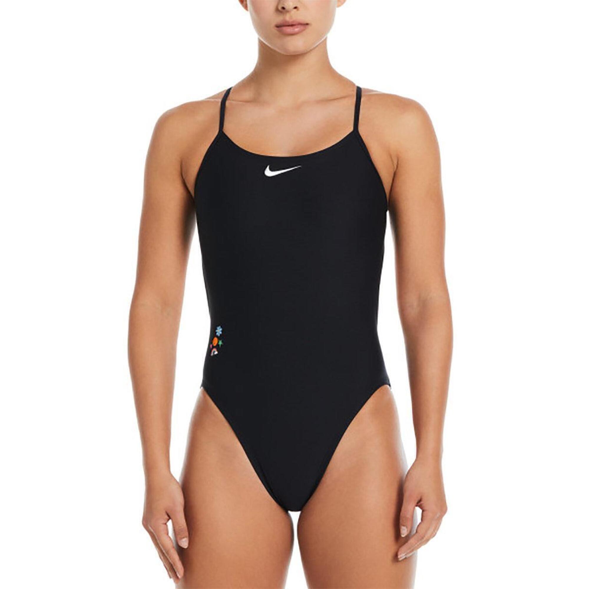 Nike Hydrastrong Multi Graphic Regulowany Strój Kąpielowy - Czarny - Rozmiar 38