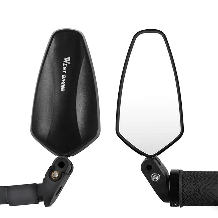 Short 360-Degree Rotatable Handlebar Mirror for Mountain Bikes