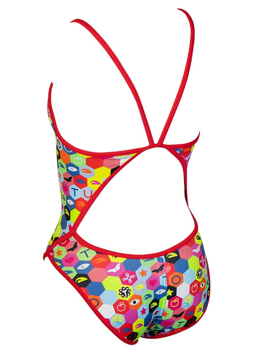 Maiô Turbo Girl's Hexa Flour - Multicolorido - Tamanho 28 4/6
