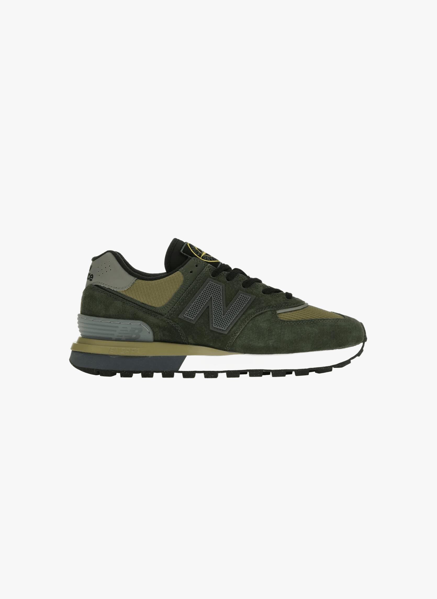New Balance 574 Legacy Stone Island Dark Green 3/5