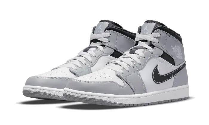 Air Jordan 1 Mid Light Smoke Grey Anthracite 3/4