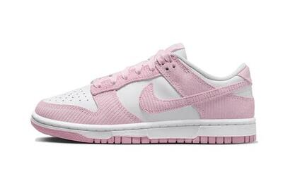 Schoenen - lifestyle - dunk low - lage corduroy leer - wit/roze