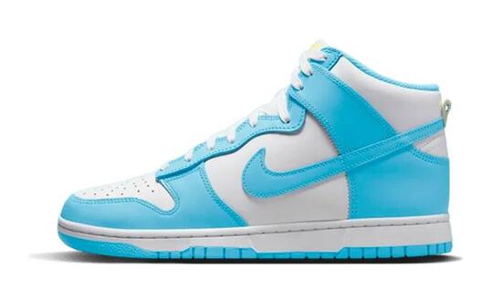Schoenen - basketbal - dunk high - hoog - blue chill/wit/amarillo