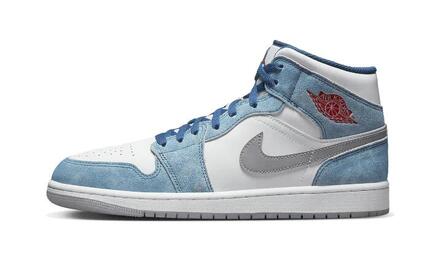 Air Jordan 1 Mid French Blue Fire Red (GS)