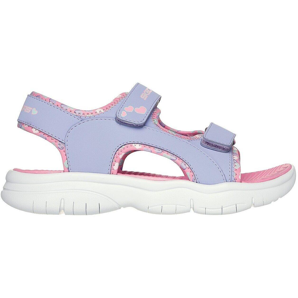 Sandalias Skechers Flex Splash - Heart, Púrpura, Niños 3/5