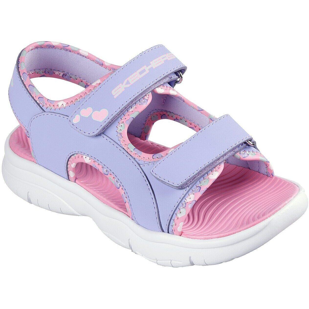 Chinelos skechers flex splash - heart, roxo, crianças