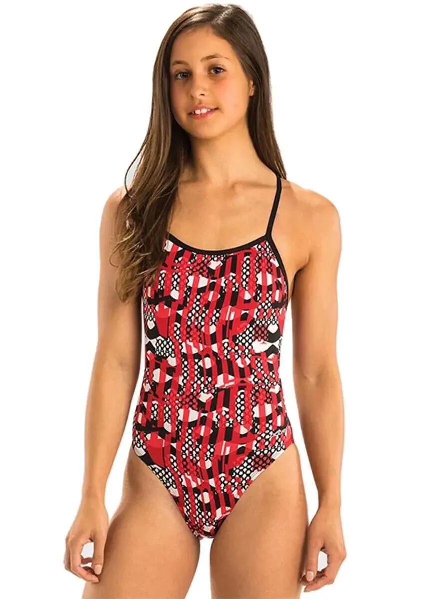 Fato de banho Dolfin Reliance Veyron V-Back vermelho UK 26/EU 36 2/5
