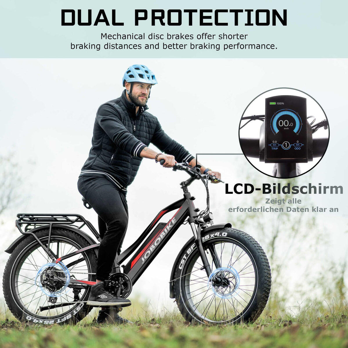 Vélo électrique adulte JOBOBIKE Robin ST 26 pouces 250 W 48 V 13 Ah 6/7