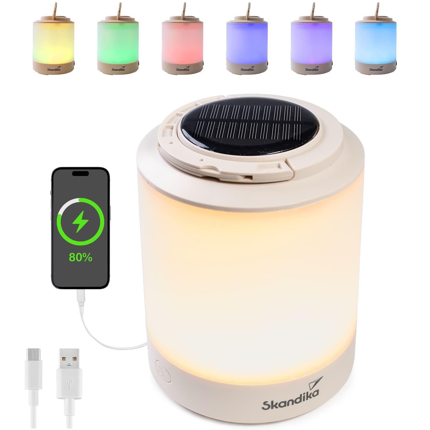 SKANDIKA Lámpara de camping Nordsol - lámpara LED recargable de luz blanca cálida