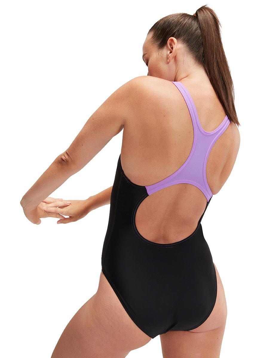 Speedo Medley Logo Badeanzug - Schwarz/Lila - Größe 28 2/6