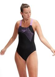 Maillot de bain une pièce Speedo Medley Logo - Noir/Violet - Taille 28