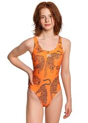 Maillot de bain Mad Wave Afra K3 pour filles - Orange - Tailles 12-13 ans