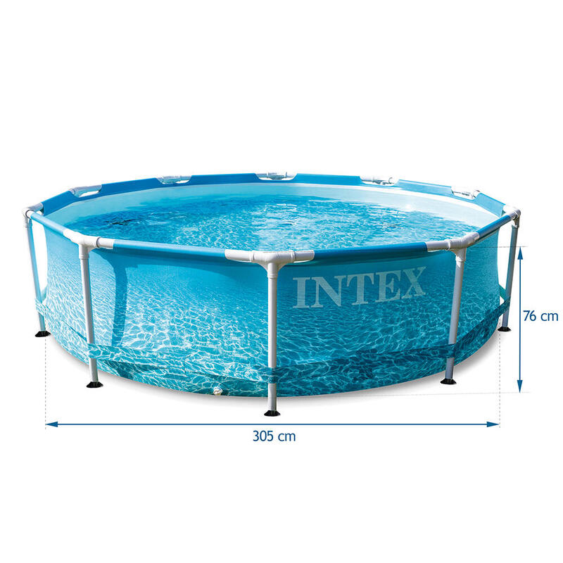 Piscina cu cadru metalic 16in1 INTEX 28208, rotunda, albastra, 305x76 cm