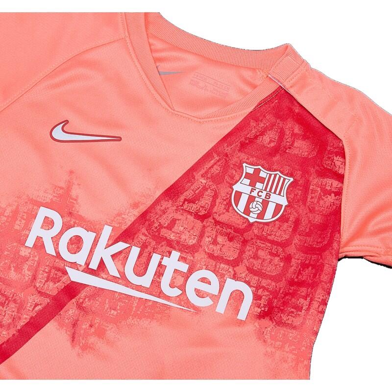 Equipación Fútbol Niños Nike FC Barcelona Salmón Transpirable 2/3