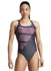 Maillot de bain adidas Big Bars femme - Anthracite/Rose Taille 42