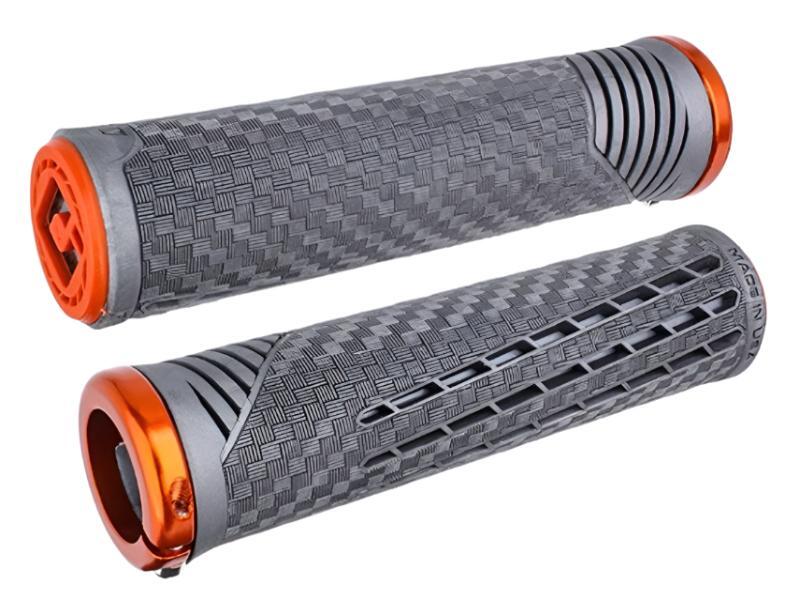 ODI Mtb Bmx Cf V2.1 Lock On Grip Grey / Orange With Orange Clamp 135MM