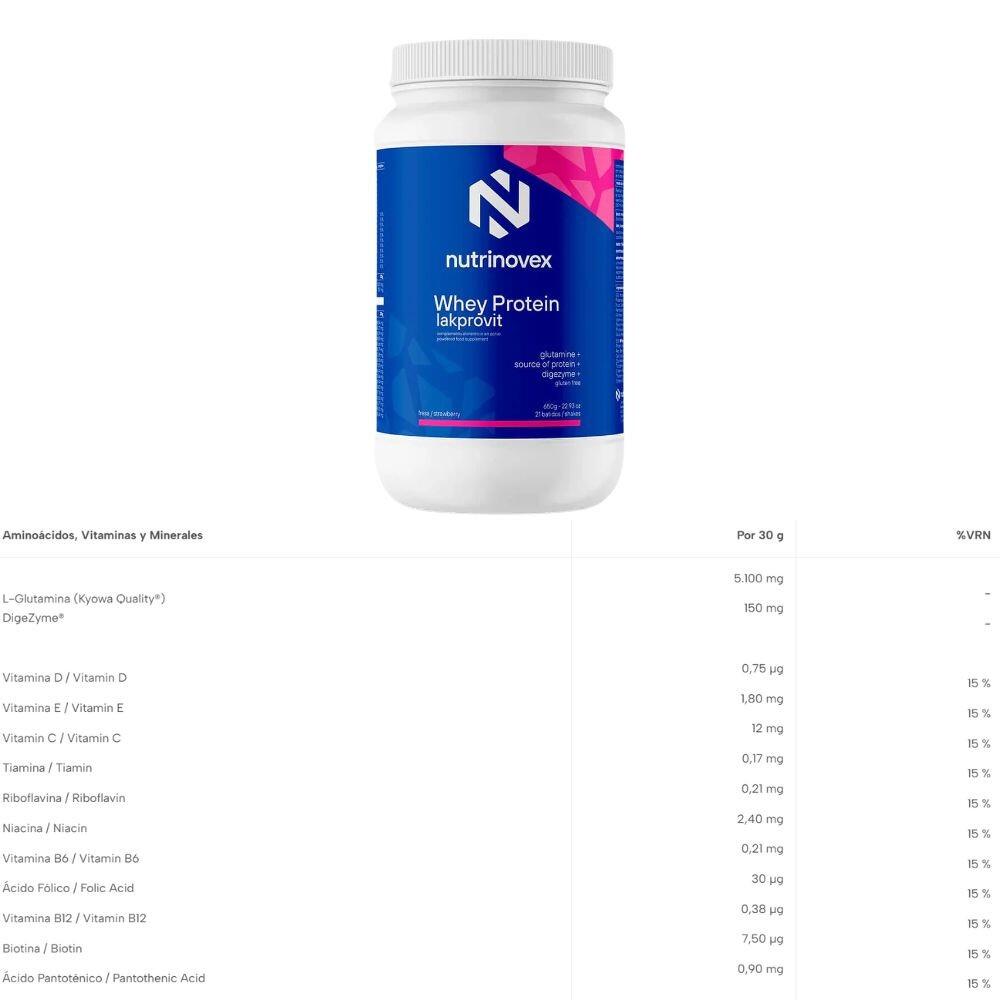 Proteína Whey Lakprovit 650g Morango Nutrinovex 3/3