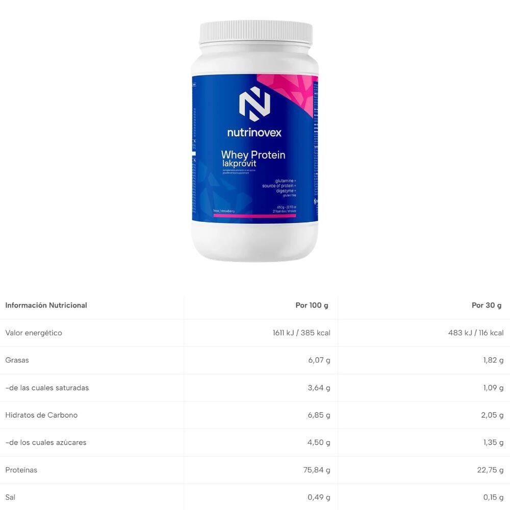 Proteína Whey Lakprovit 650g Morango Nutrinovex 2/3
