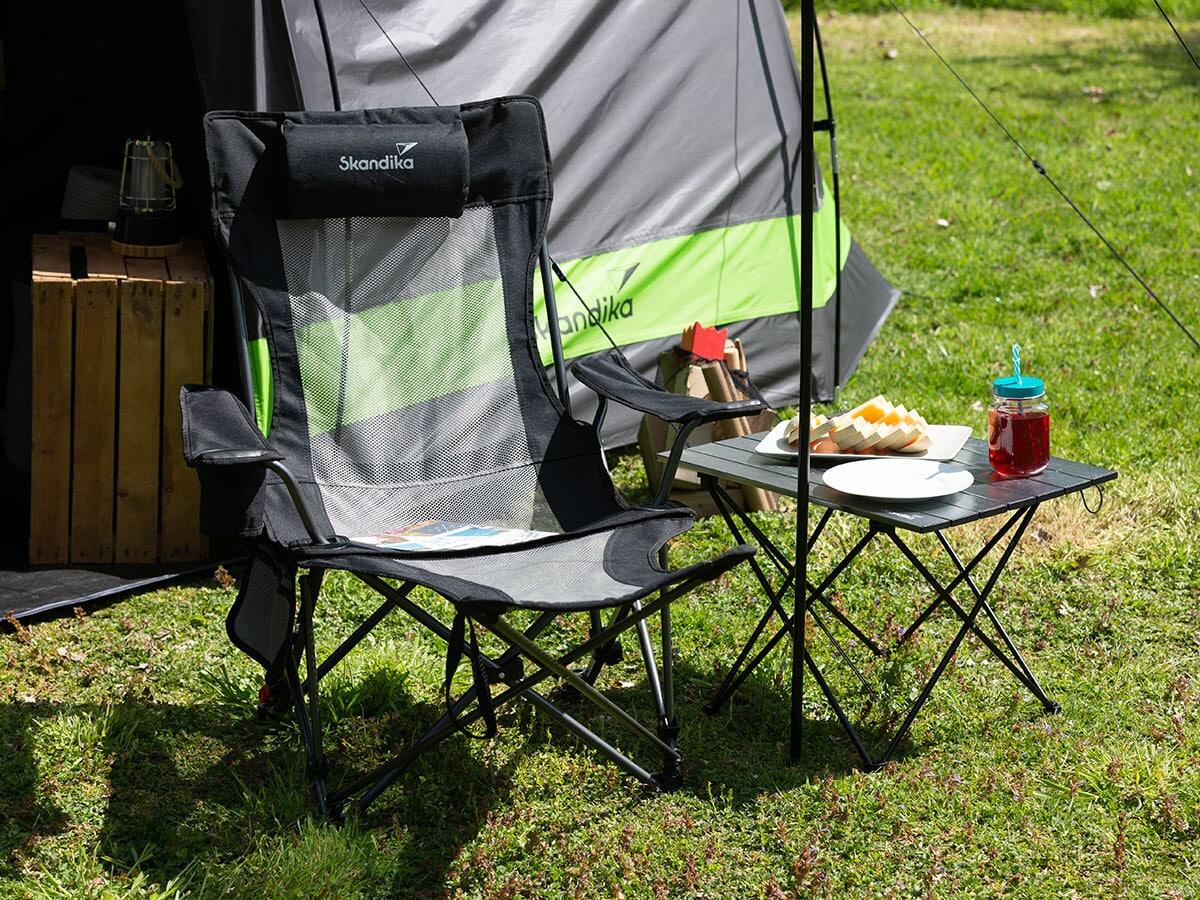 Sedia pieghevole da campeggio con poggiapiedi - Toras - Outdoor - compatta 5/7