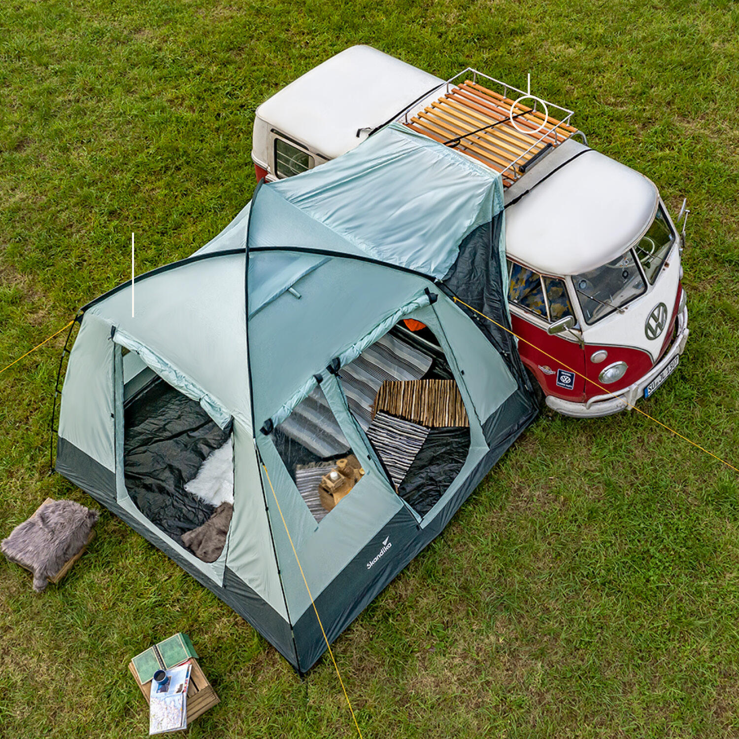 Tenda per furgoni da campeggio/auto - Pitea Van - 4 persone - 4x ingressi 4/7