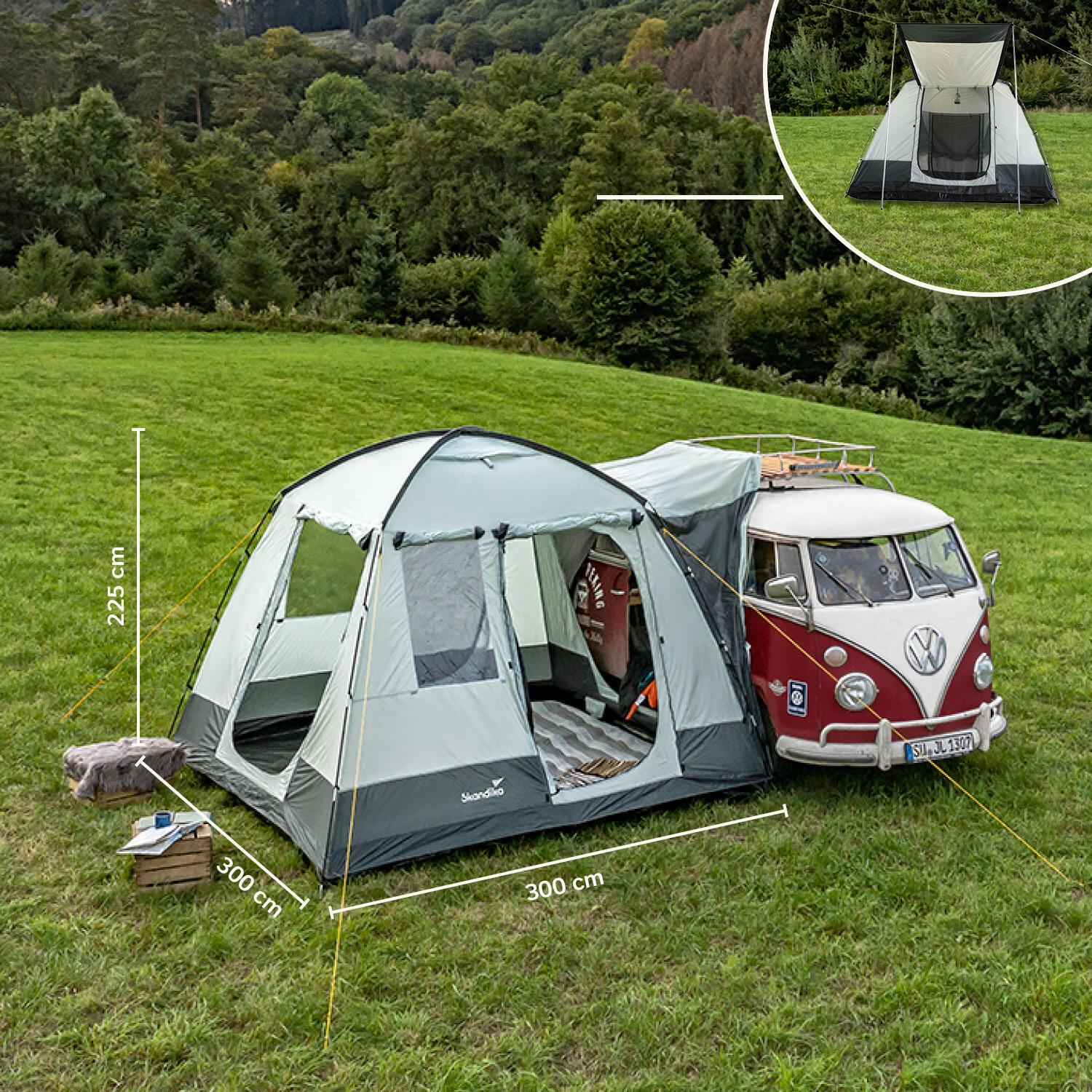 Tenda per furgoni da campeggio/auto - Pitea Van - 4 persone - 4x ingressi 2/7