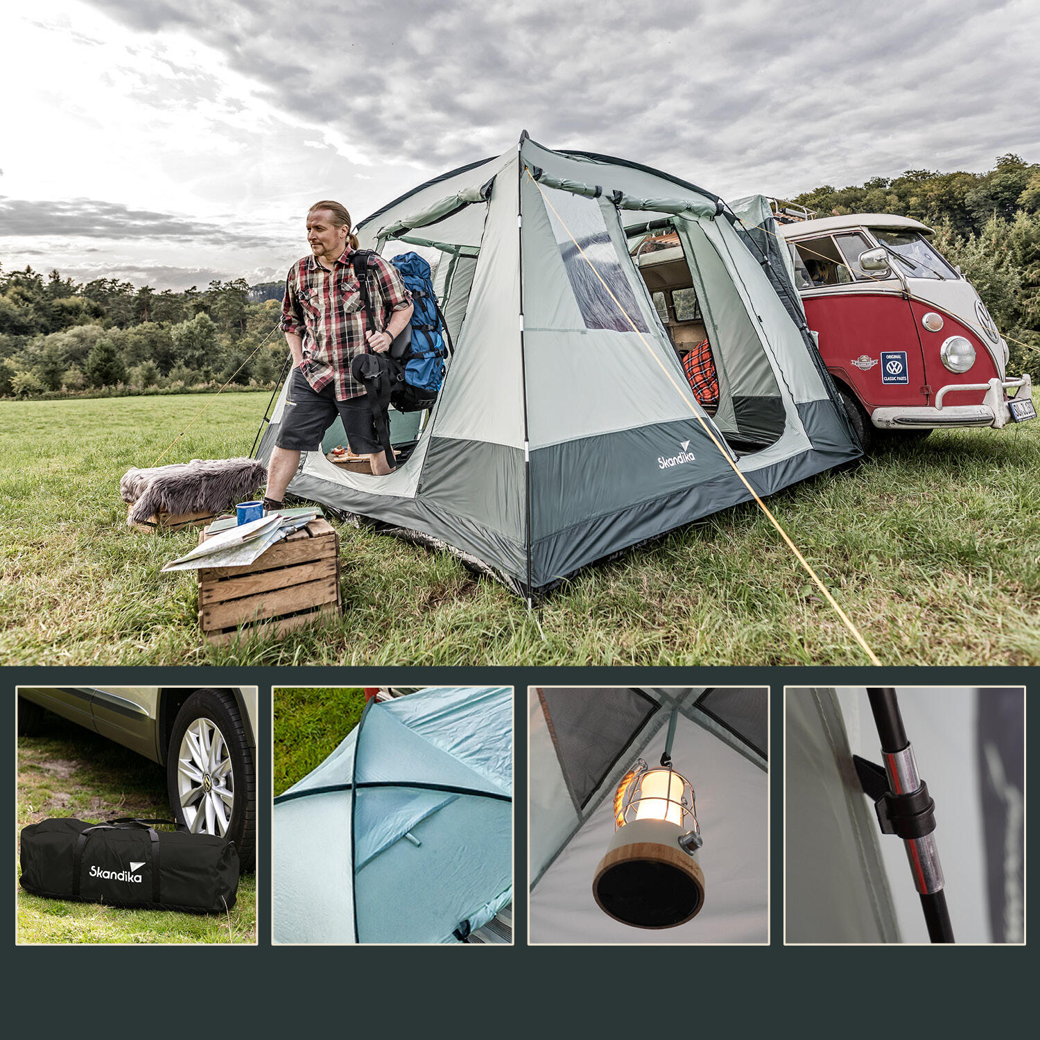 Tenda per furgoni da campeggio/auto - Pitea Van - 4 persone - 4x ingressi 5/7