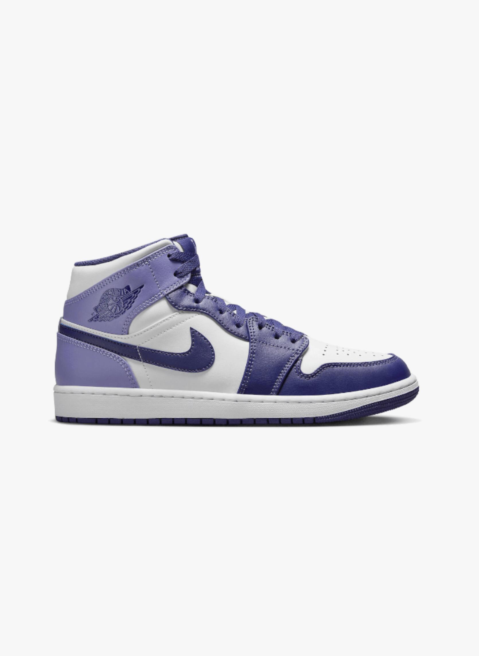 Scarpe - jordan 1 mid blueberry - bianco/viola chiaro 3/5