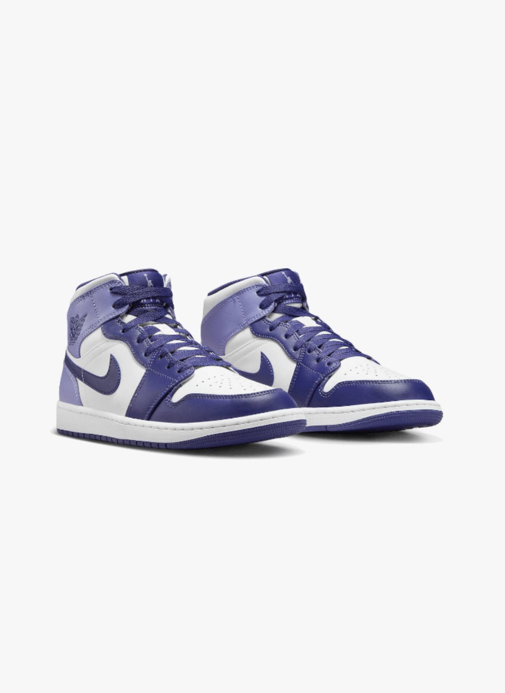 Scarpe - jordan 1 mid blueberry - bianco/viola chiaro 4/5