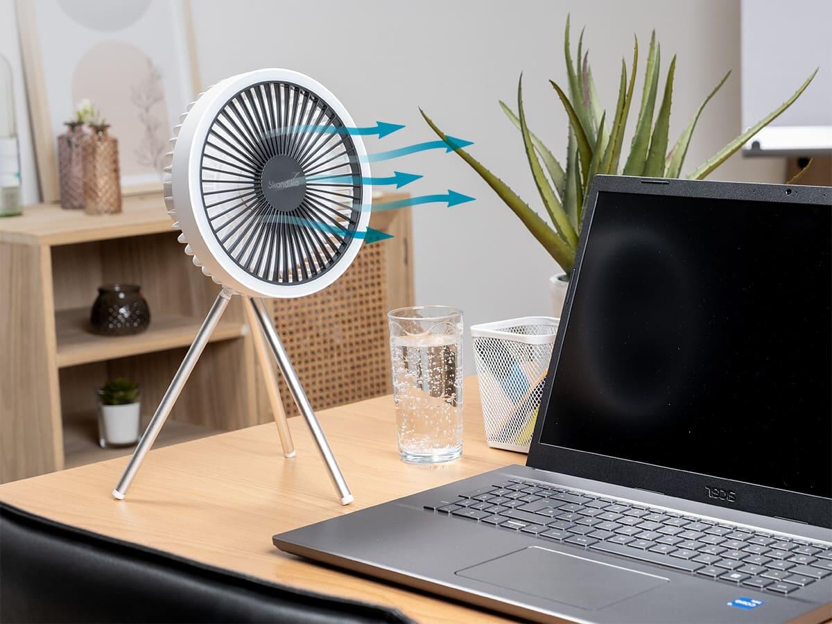 Campinglampe Solvind mit Ventilator - Ringlicht weiß - Dreistufig dimmbar 2/8