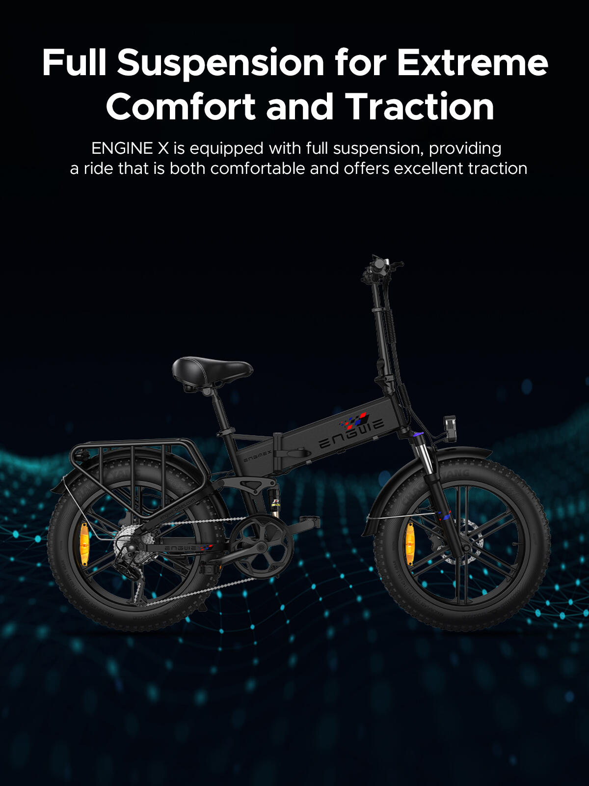 Bicicleta eléctrica plegable con batería SHIMANO 7 Gang, 48V 13Ah, 120 km 6/7