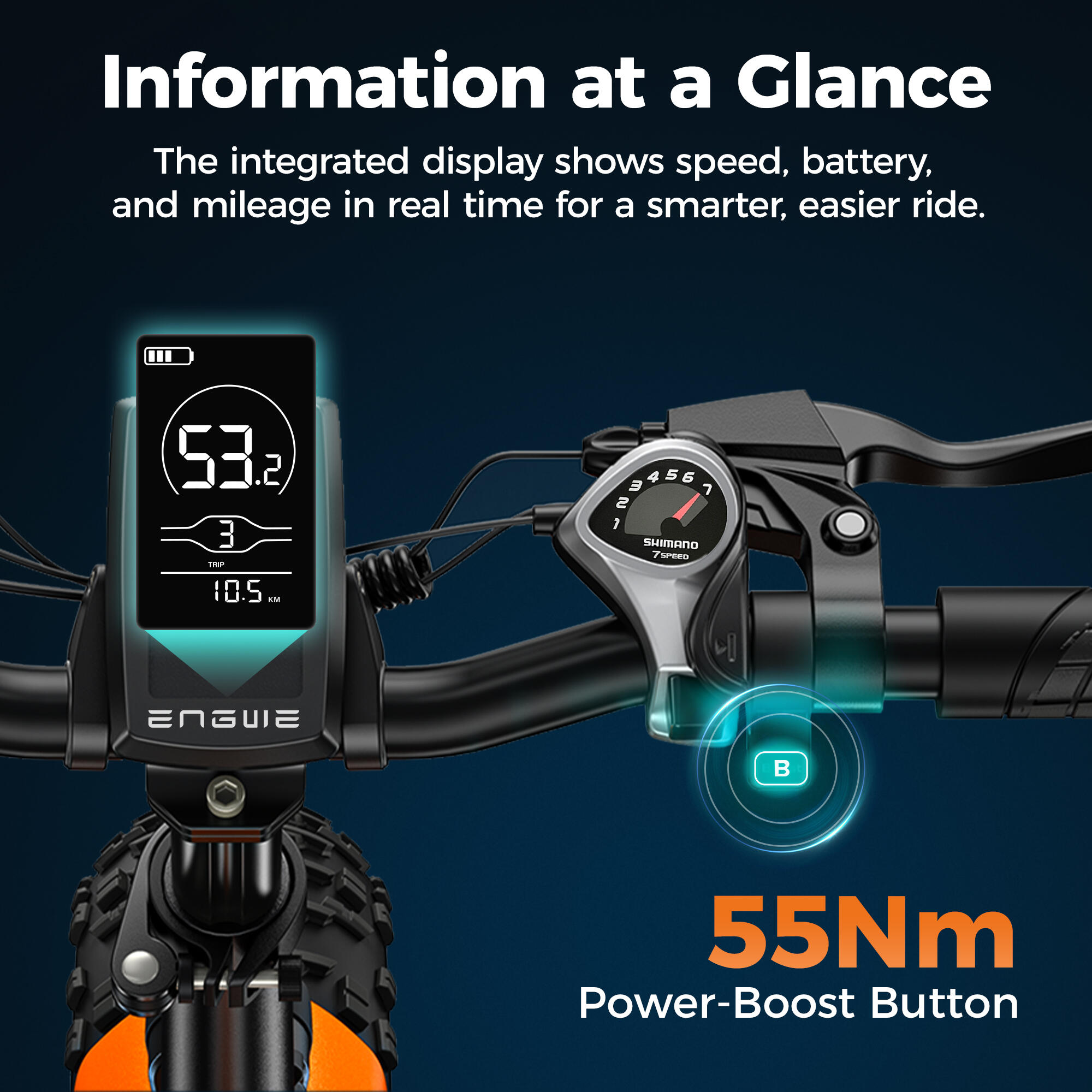 Bicicleta eléctrica plegable con SHIMANO 7 velocidades, batería de 48 V y 13 Ah 2/7