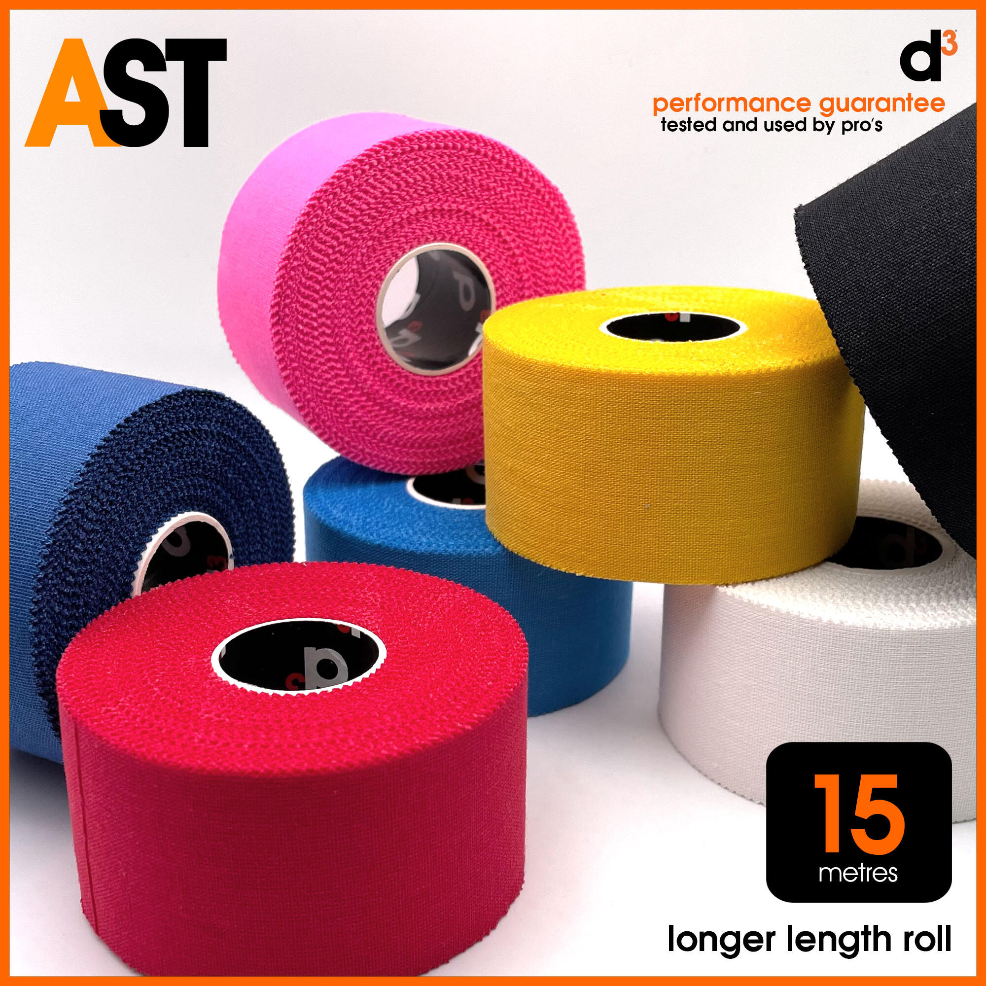 Athletic Sports Tape Zinc Oxide Dual Roll 25mm + 12.5mm - Black - 6 Pack 4/6