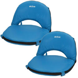 Aktive Lot de 2 sièges pliants 64x24x5,5 cm bleu avec dossier réglable