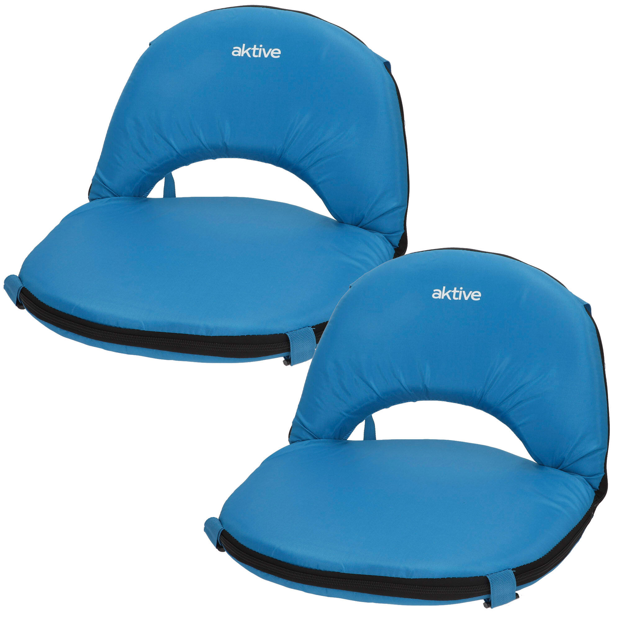 AKTIVE Aktive Pack de 2 assentos dobráveis 64x24x5,5 cm azul com encosto ajustável