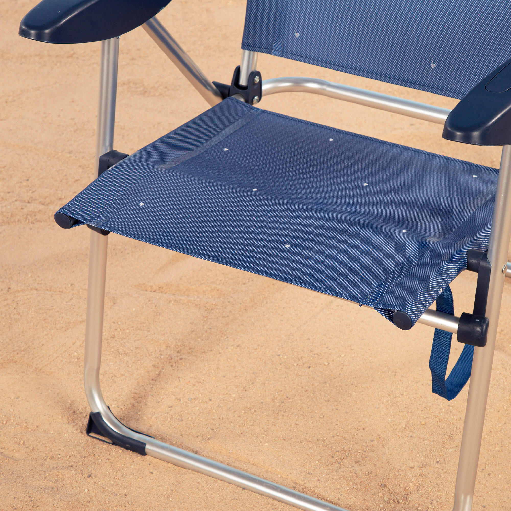Aktive Confezione da 2 sedie da spiaggia pieghevoli 48x60x100 cm blu 4 posizioni 5/7