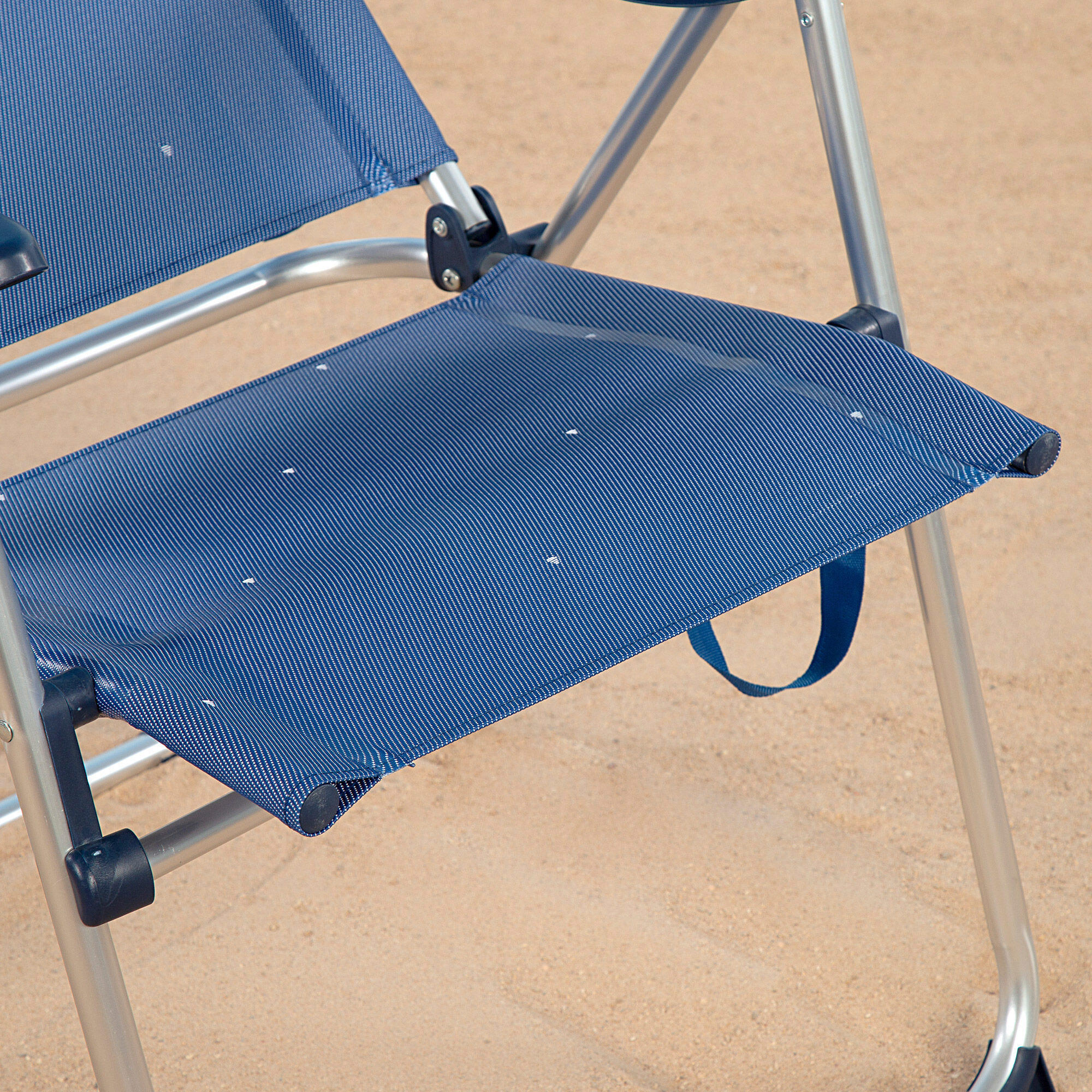 Aktive Lot de 2 chaises de plage pliantes 48x65x110 cm bleu 4 positions 5/7