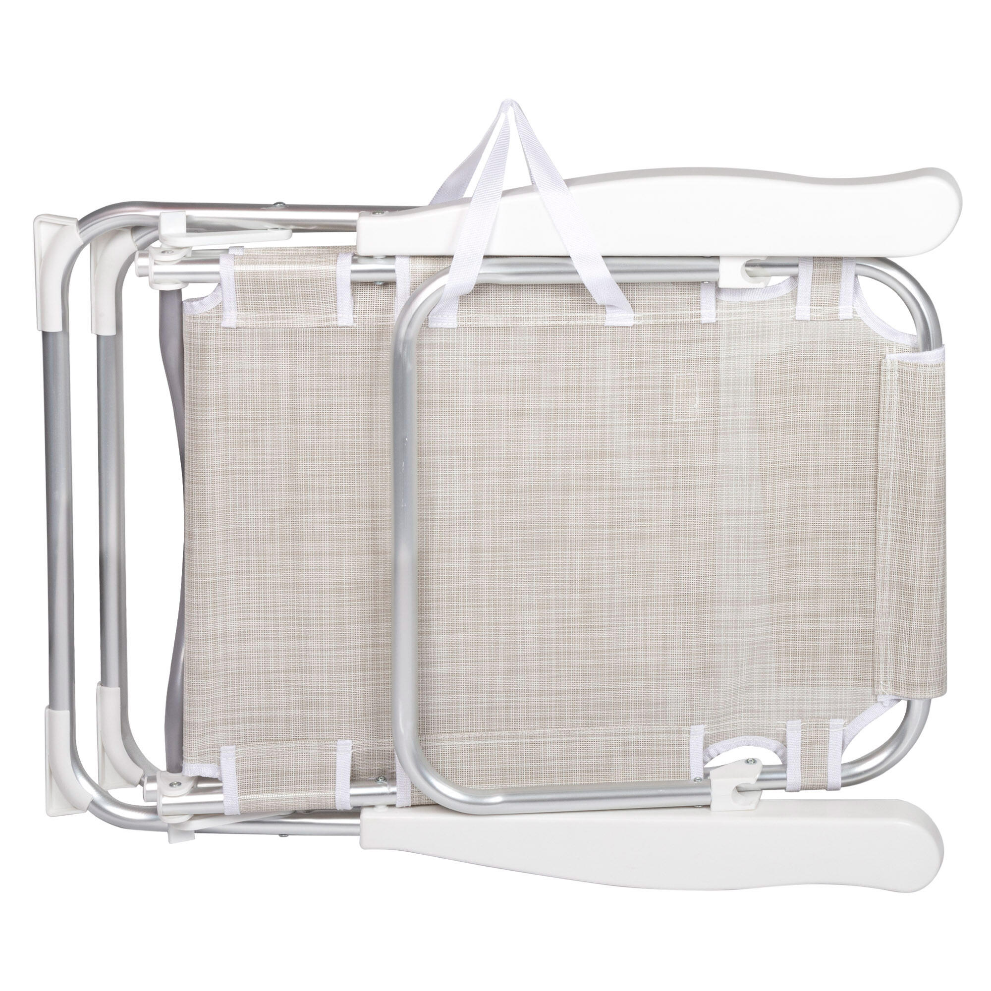 Aktive Confezione da 2 sedie da spiaggia 48x60x90 cm beige 5 posizioni 7/7