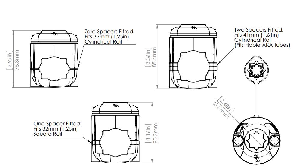 Railblaza RailMount 32-41mm StarPort Combo Zwart 7/7