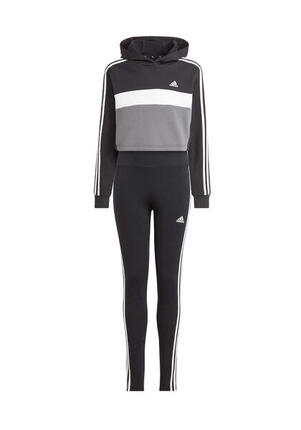 Survêtement adidas Tiberio 3 bandes enfants noir/blanc/gris