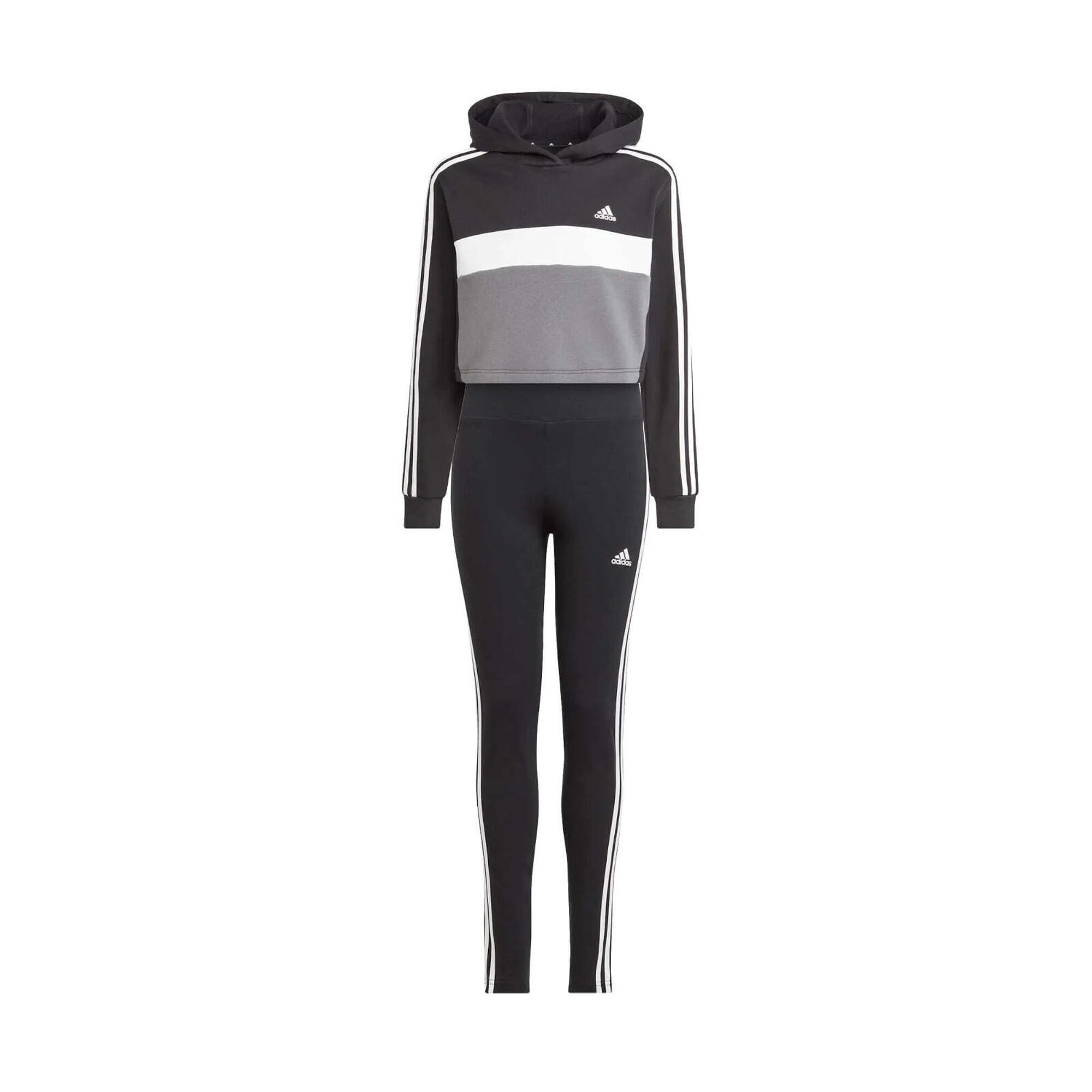 Dres Adidas Dzieci 3 Paski Czarny Biały Szary