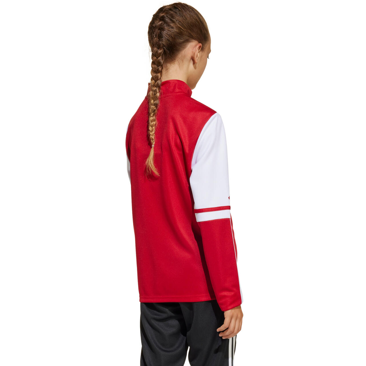 Edző pulóver adidas félcipzáras piros-fehér 3/6