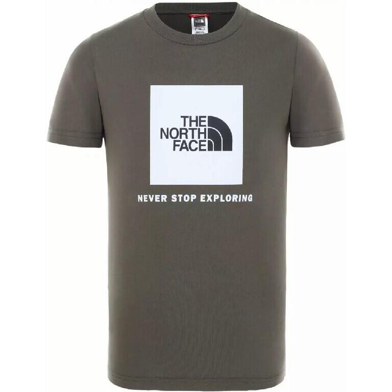 The North Face - T-shirt Enfant The North Face Box - T-shirt Manches Courtes - Blanc|marron|vert -  6 À 8 Ans - Decathlon