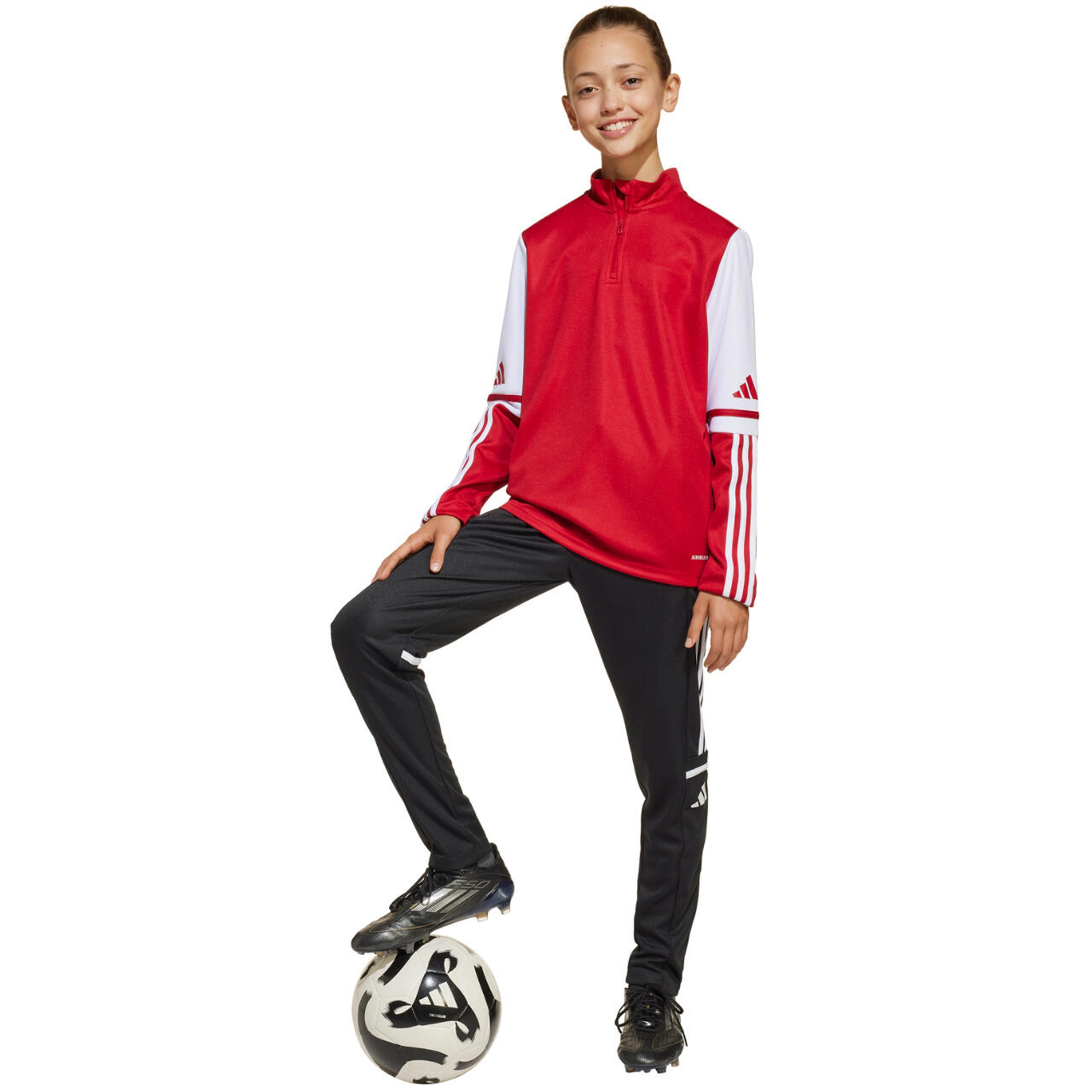 Sweatshirt adidas Squadra 25 demi-zip rouge/blanc junior 4/6