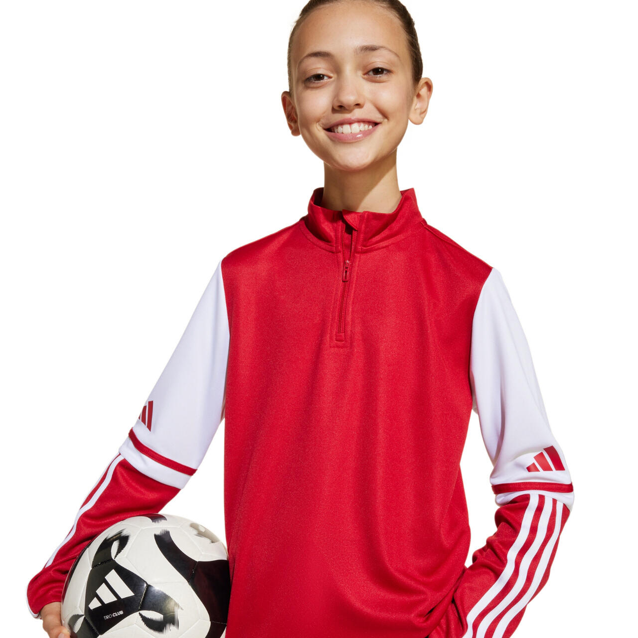 Sweatshirt adidas Squadra 25 demi-zip rouge/blanc junior 5/6