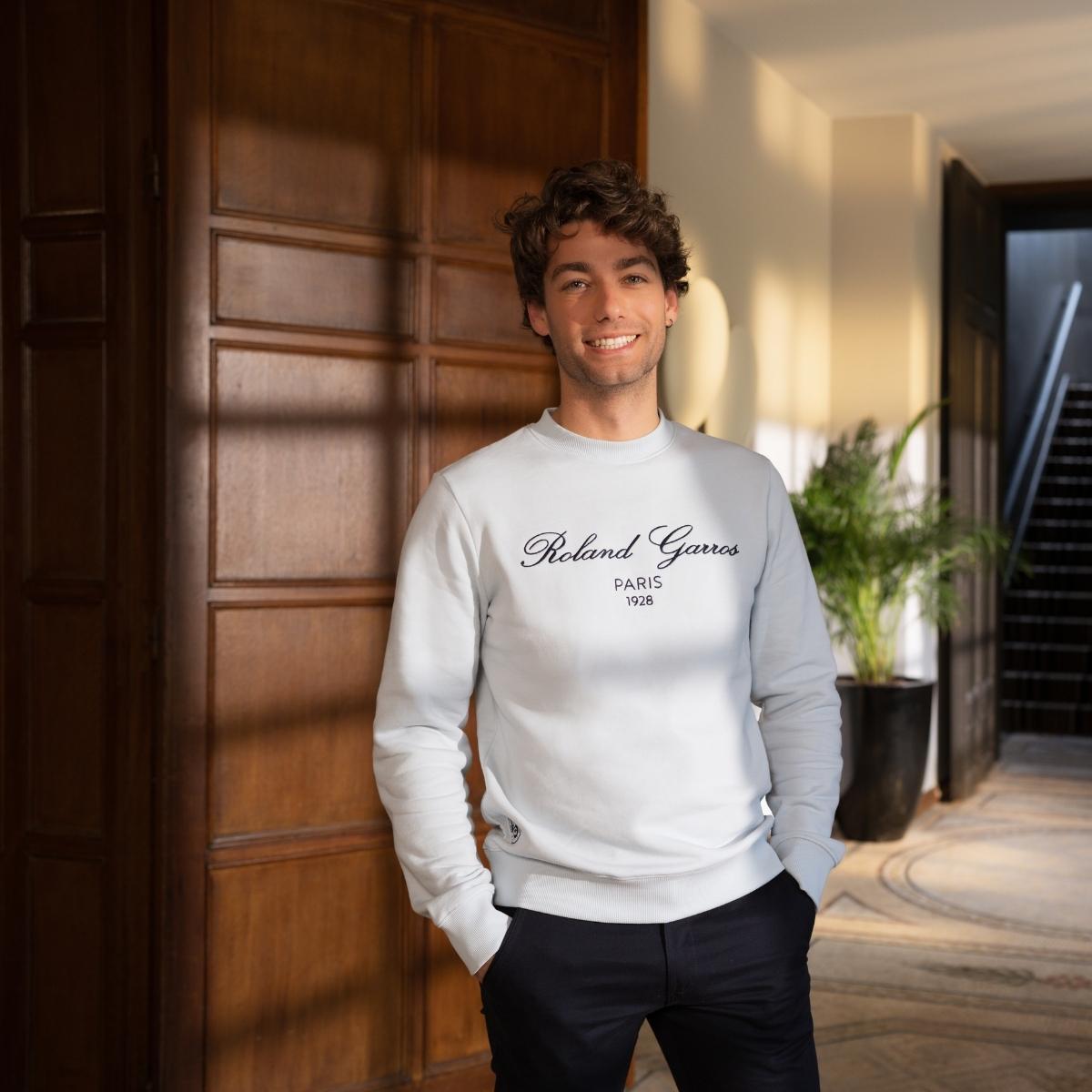 Sweat Sporty Chic homme Roland-Garros - Bleu clair 2/5