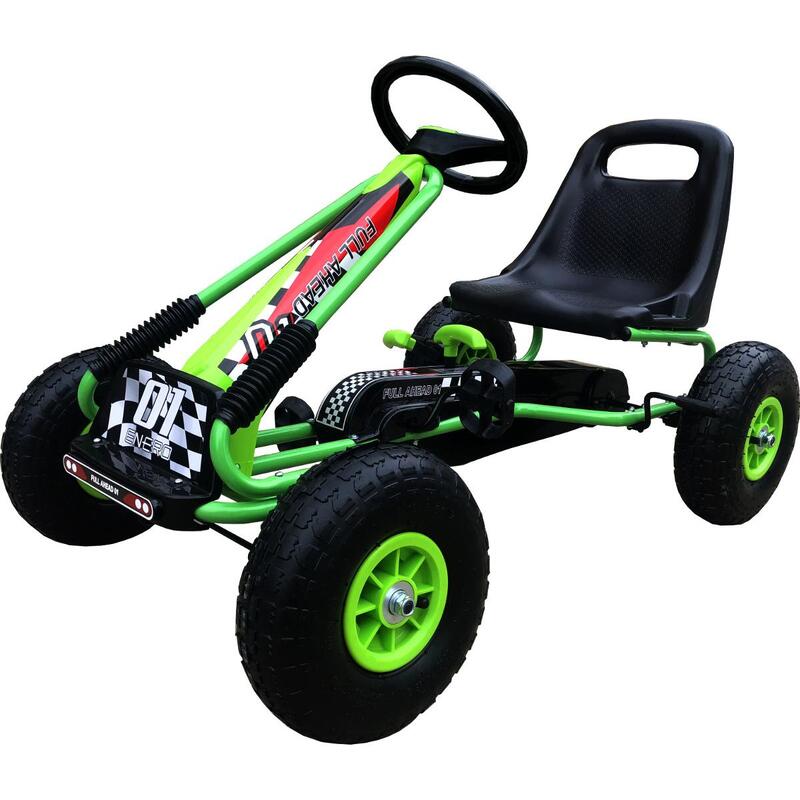 Gokart Enero z regulowanym siedziskiem i gumowymi oponami