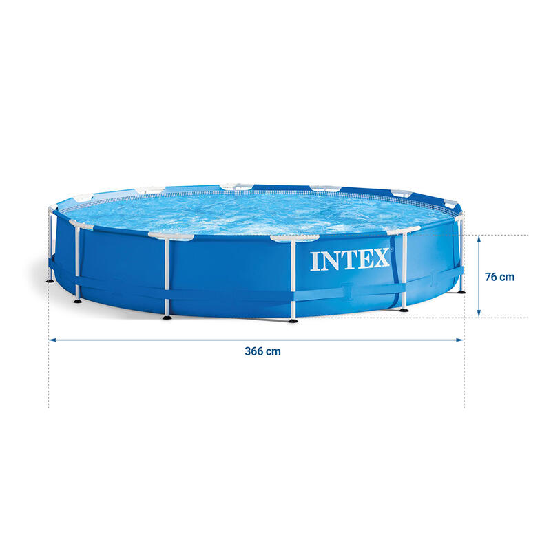 Piscina gradina cadru metalic 366x76 Intex + pompa