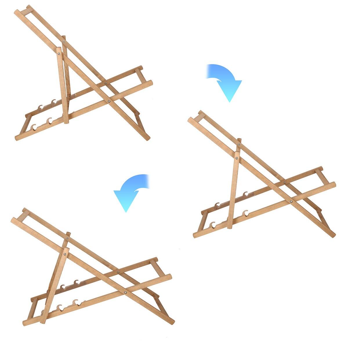 Leżak turystyczny Springos drewniany impregnowany z 3 stopniową regulacją 5/6