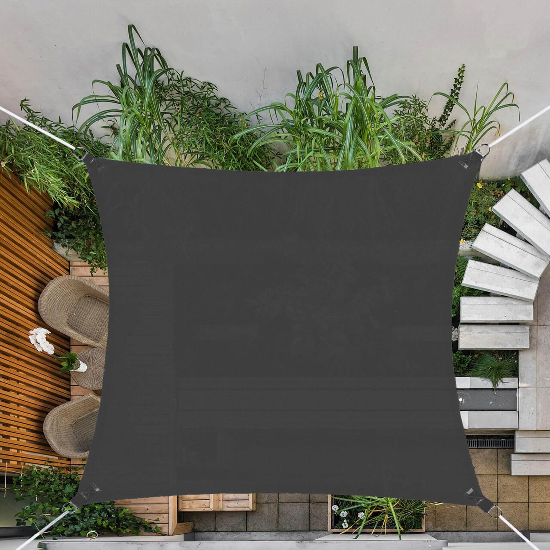 Żagiel cieniujący 5x5 m daszek przeciwsłoneczny, osłona, na biwak, grafit 3/7